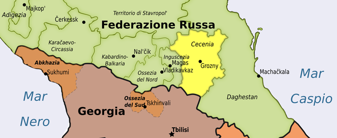 Mappa Caucaso Cecenia