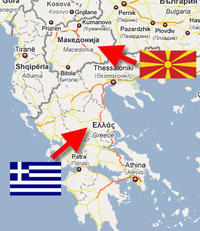 Grecia e repubblica di Macedonia, la mappa