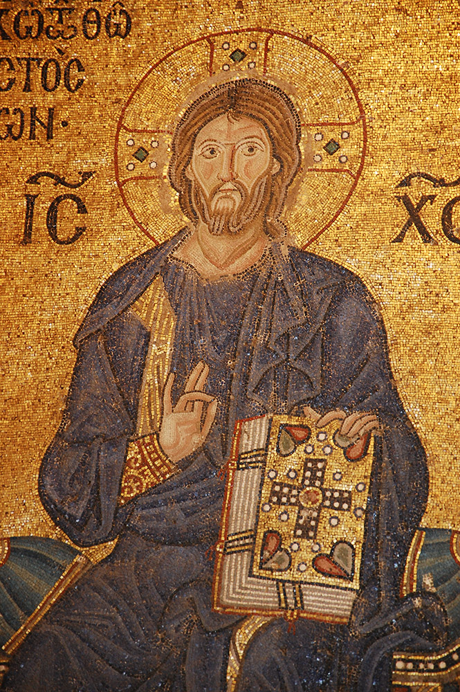 Uno dei mosaici bizantini all'interno di Santa Sofia