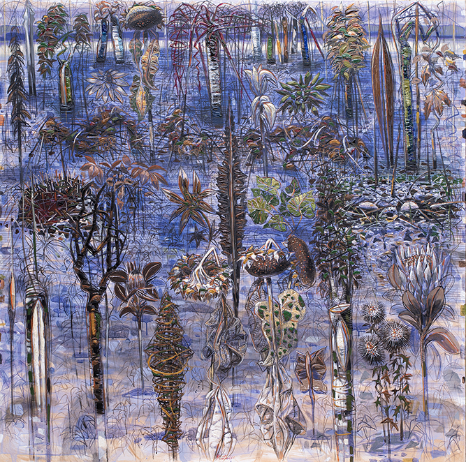 Zapis 2, 2017.g, 140x140cm, acrilico su tela © Valdimir Lalić